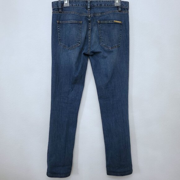 Tory Burch Slouchy Slim Gold Logo Hardware Low-Rise Y2K Women's Jeans Size 27 - Picture 2 of 14